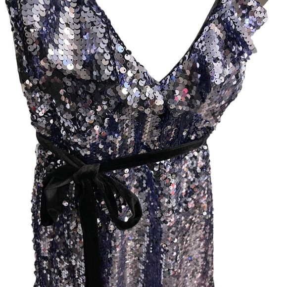 Free People Women's Purple Sequin Siren A-Line Mini Dress - Picture 6 of 6